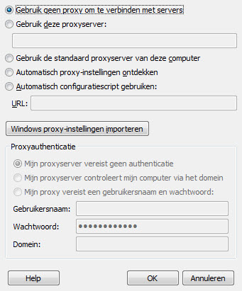 Proxyconfiguratie 
				  