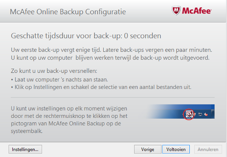 Het venster Installatie voltooid. 

				  