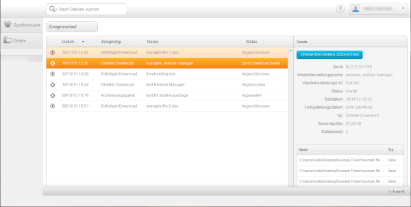 Downloadverlauf 